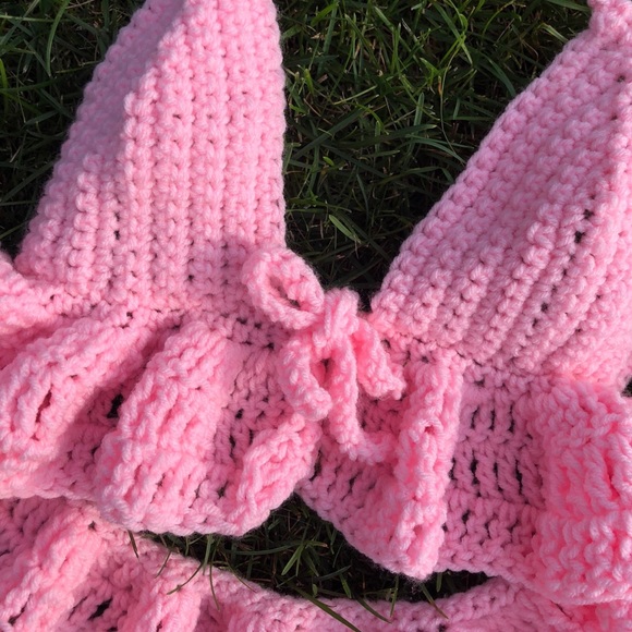 Handmade Crochet Tie Up Halter Tops- Size XS-S - Picture 3 of 14